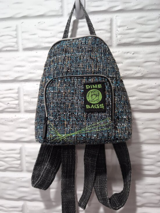 Dime Bag Handbags - Dime Bags Kid Club Blue Mini Hemp Backpack /Daypack Front Zip Adjustable Straps